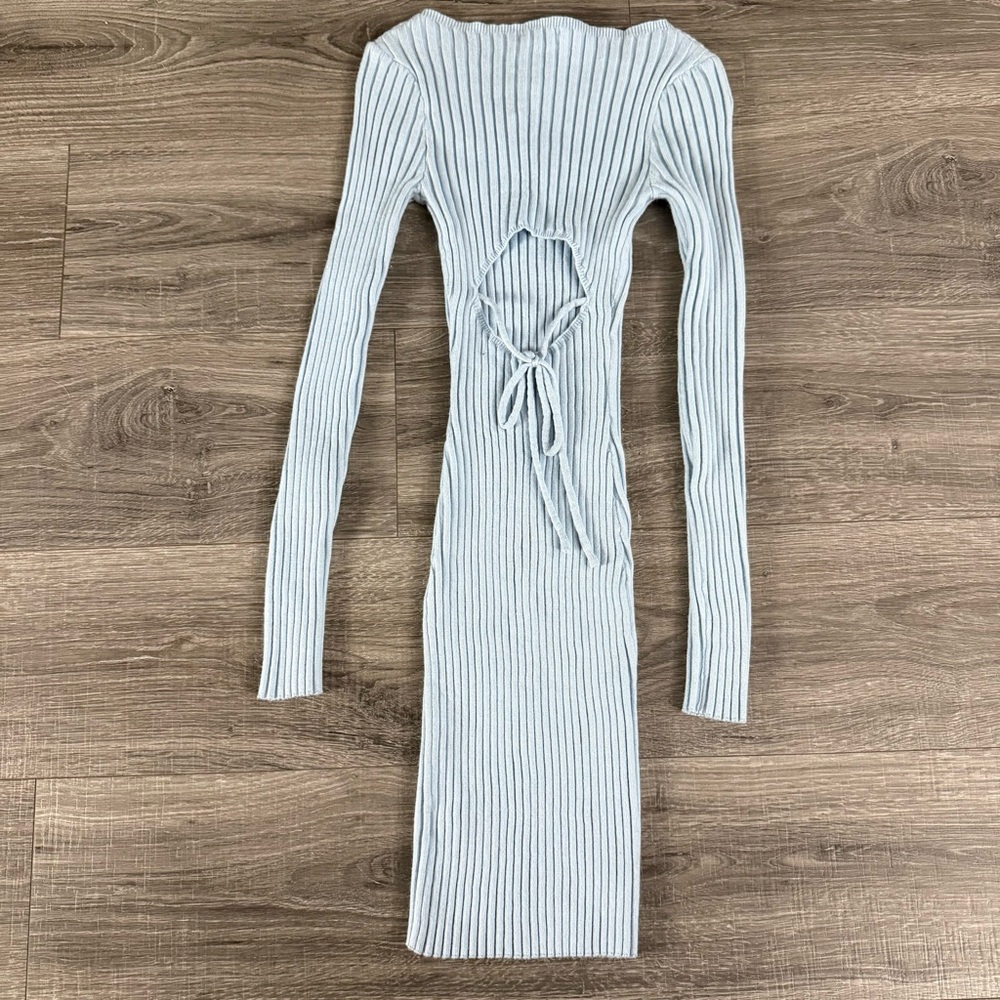 NWT Princess Polly Sahill Mini Ribbed Dress Baby Blue Size XS / S - Picture 6 of 9